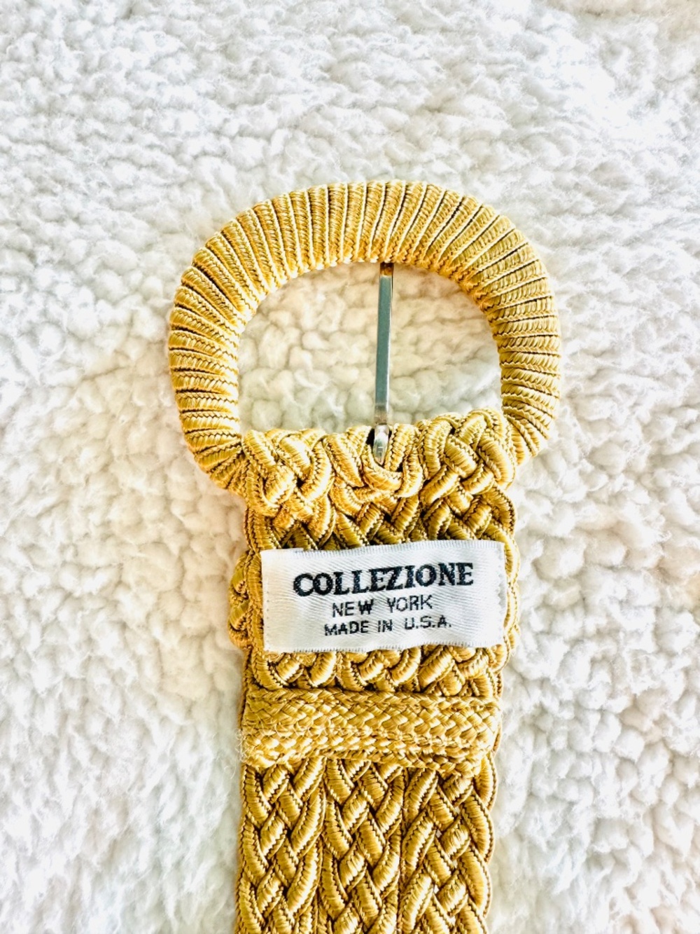 Vintage Collezione Belt New York Wide Rattan Rafia Straw Woven 37” Glam Boho USA - Picture 5 of 6